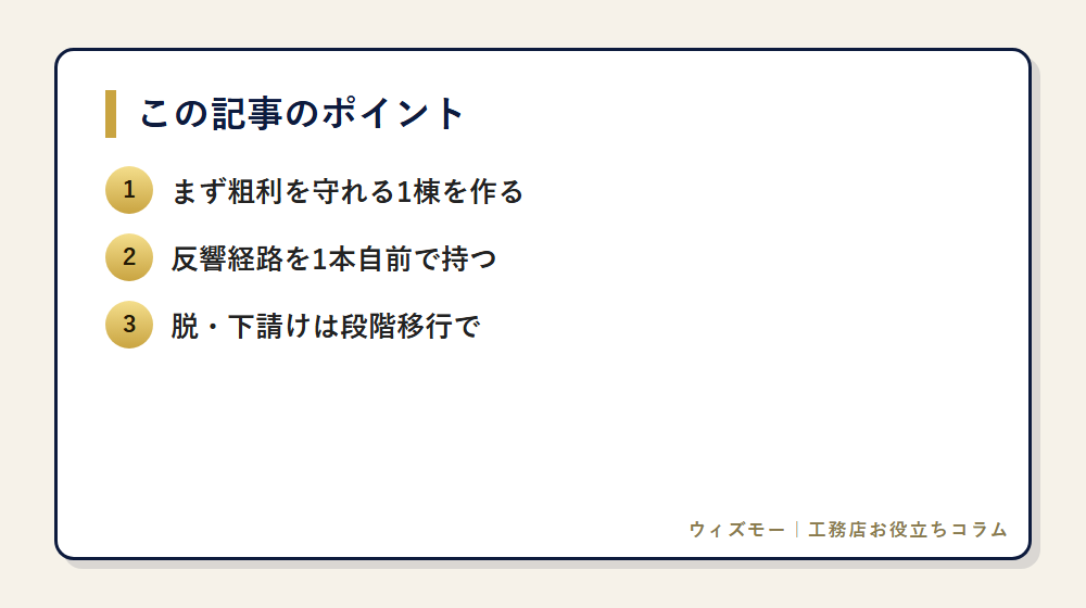 下請け脱却5ステップ|元請け比率の上げ方 の要点