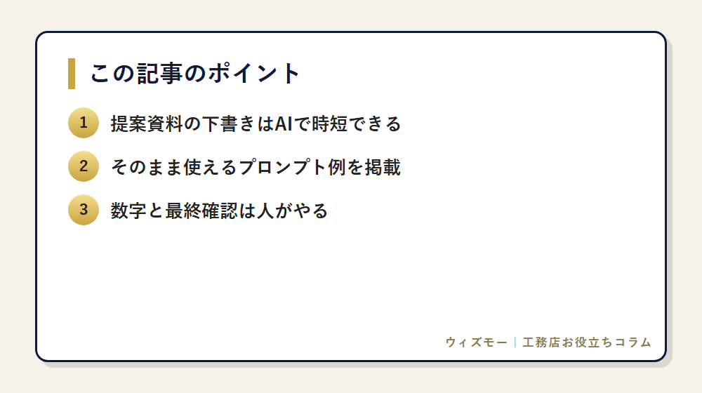 AIで施主提案資料を作る手順とBefore/After の要点
