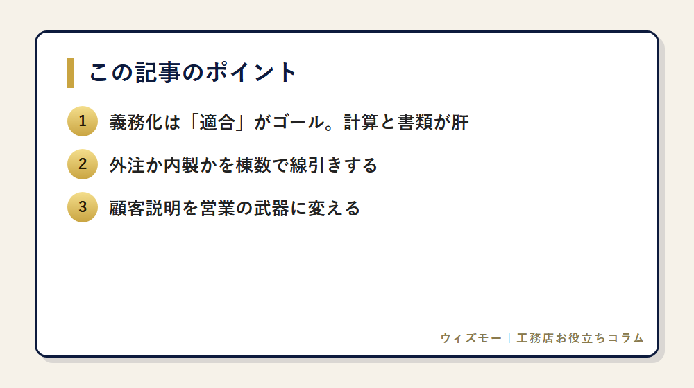 義務化後の省エネ基準、工務店が今やる5手 の要点